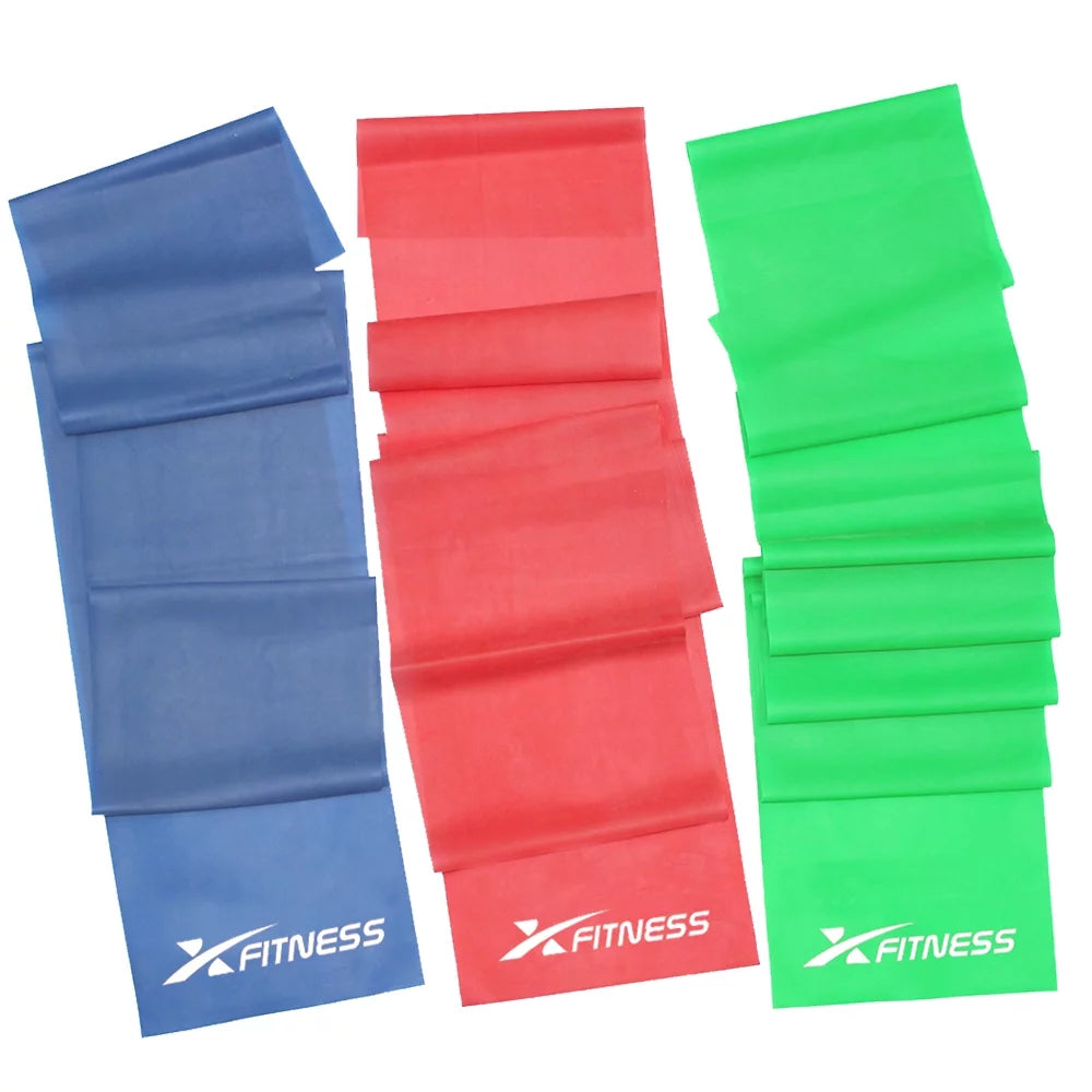 3Pcs 5Ft. Stretch Resistance Bands Exercise Pilates Yoga Gym Workout Band